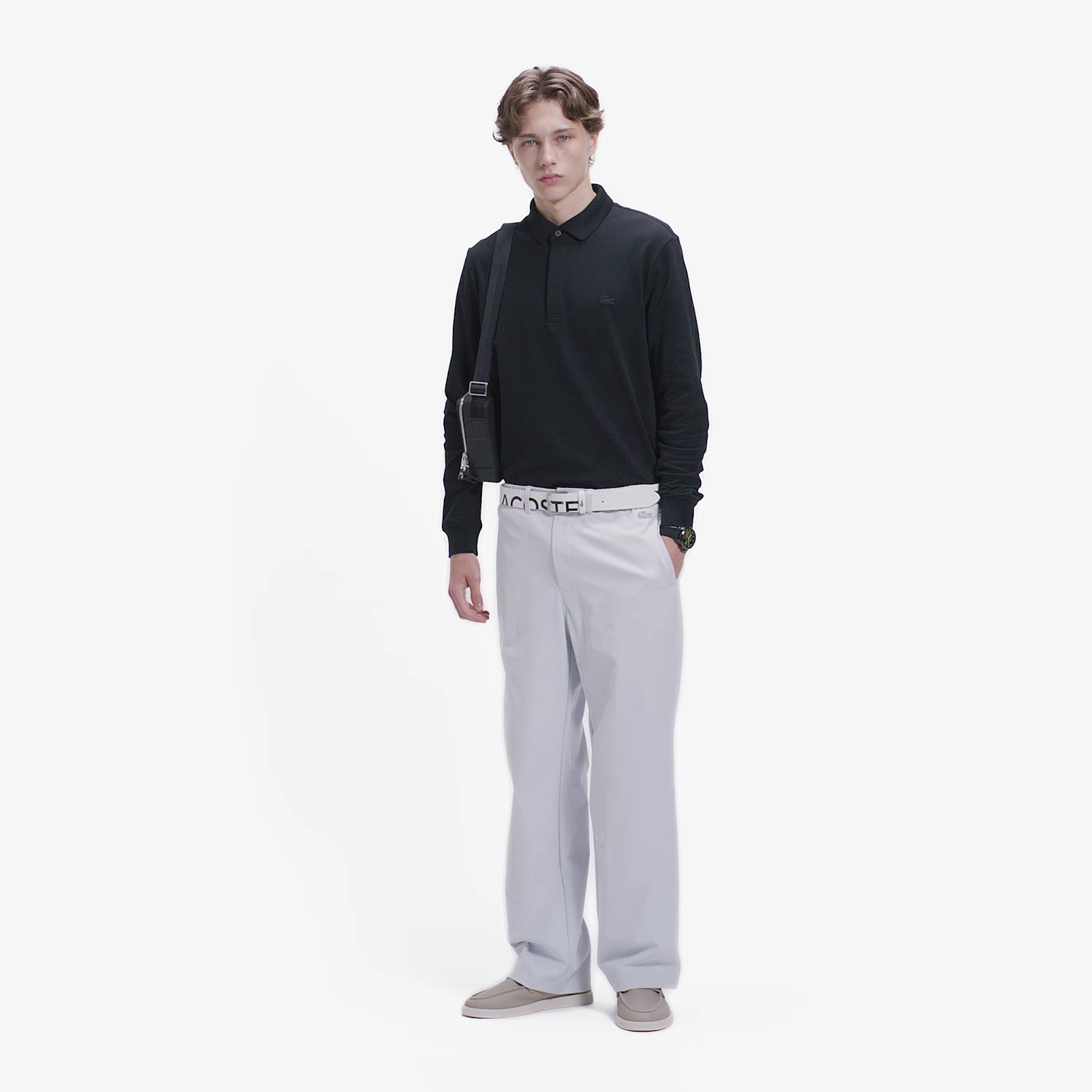 ポリエステルピーチワイドパンツ
