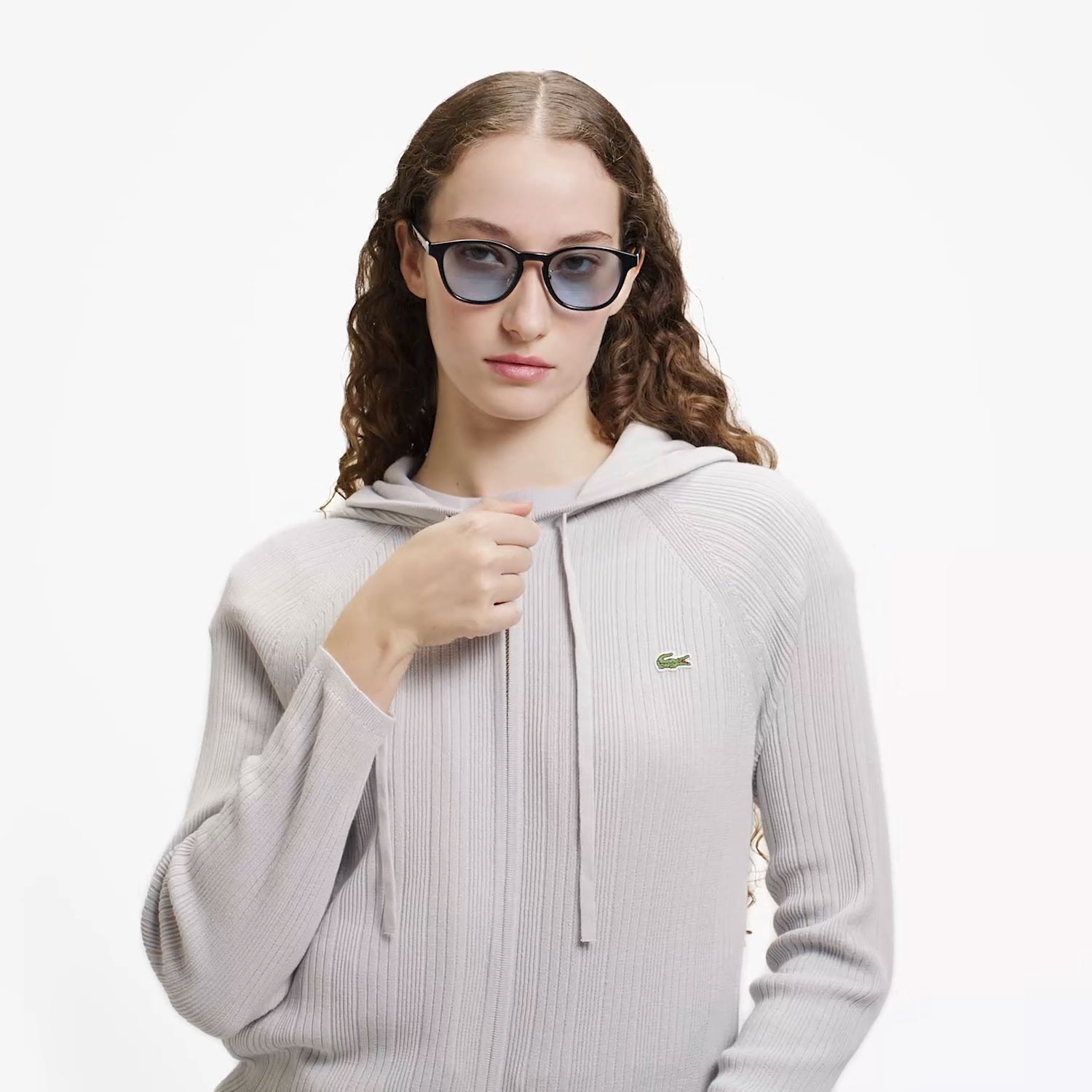 ランダムピッチリブニットジップフーディー