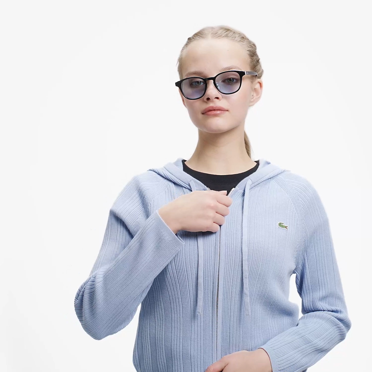 ランダムピッチリブニットジップフーディー