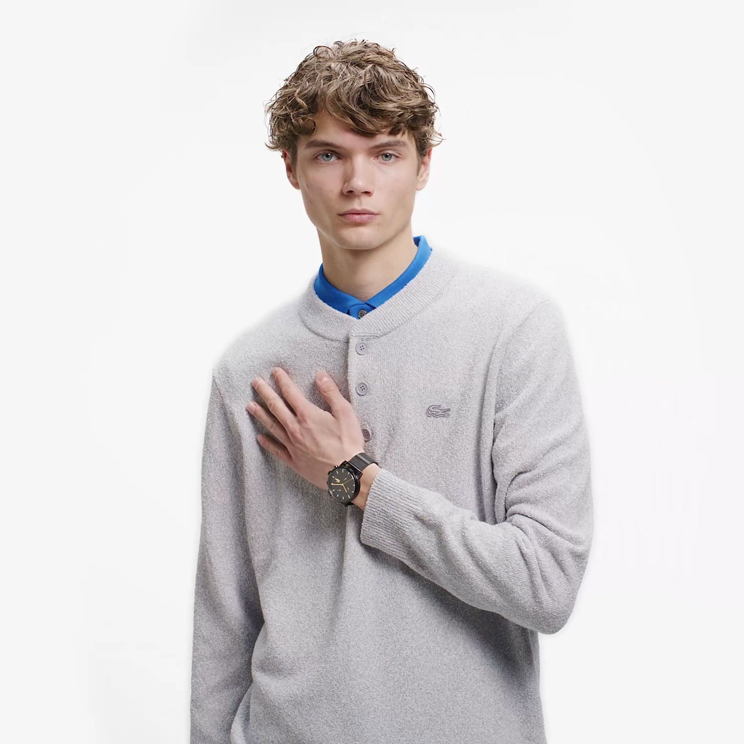 ブークレー ヘンリーネックニットセーター