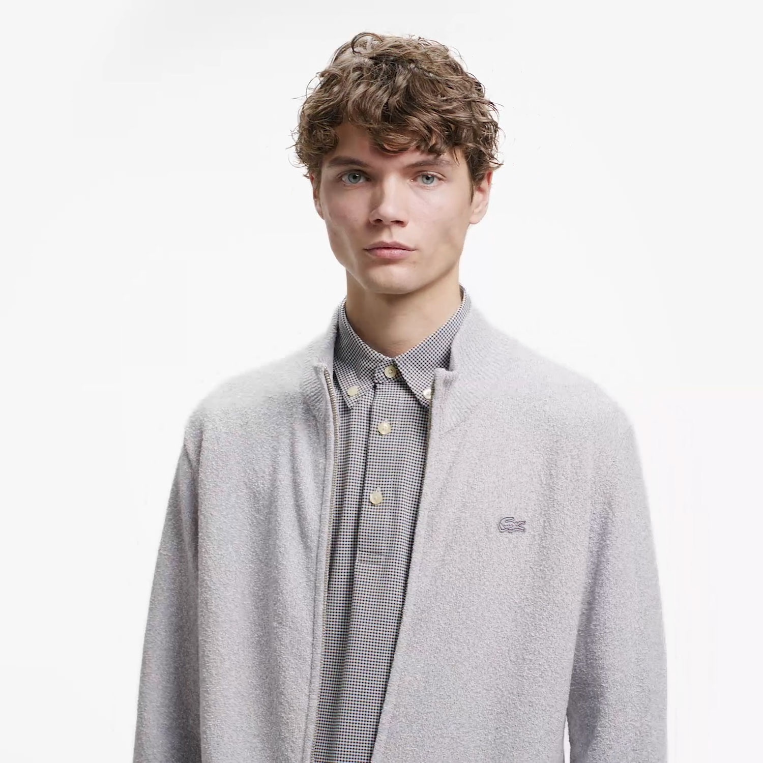 ブークレー スタンドジップニットカーディガン