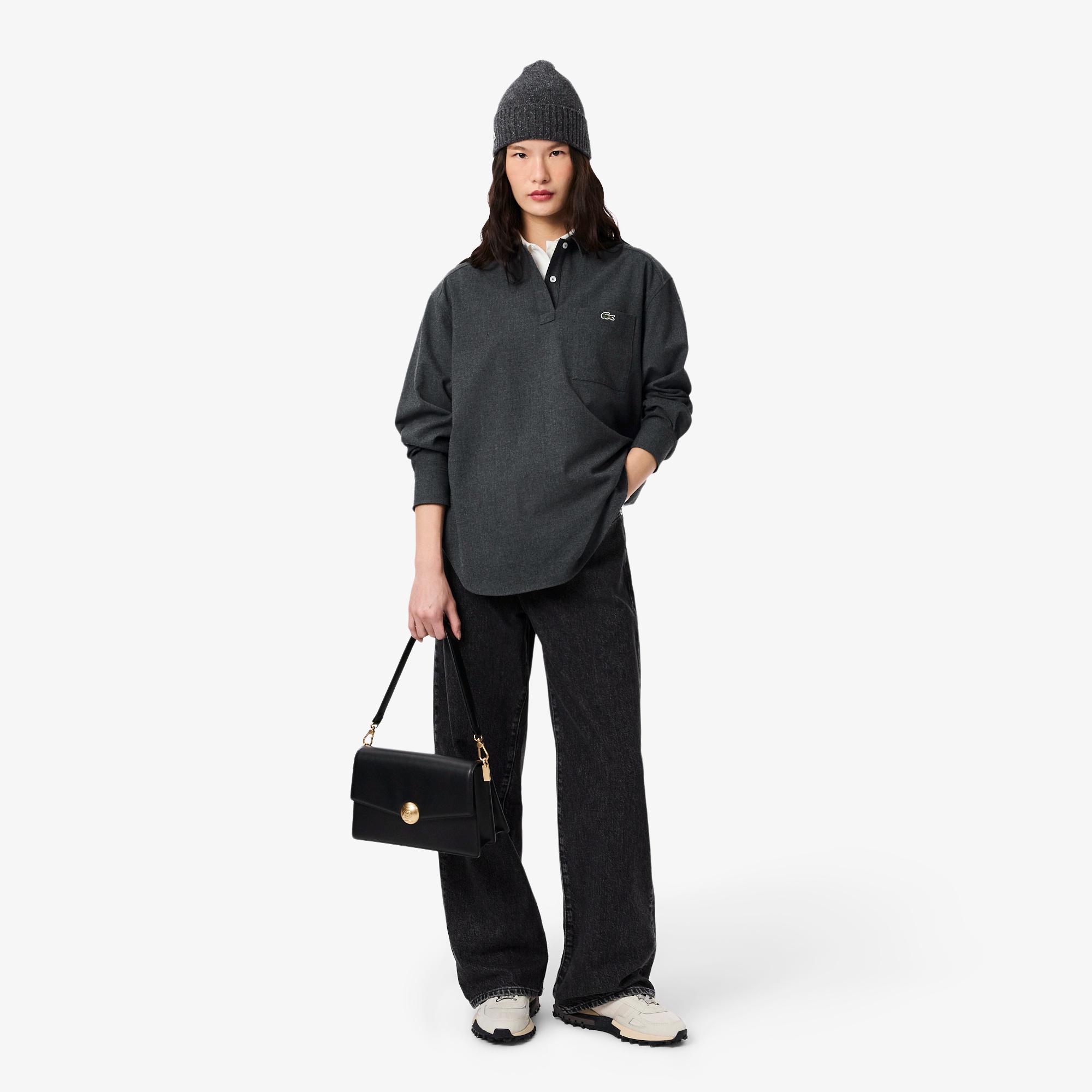 オーバーサイズハーフボタンフランネルシャツ CF5440 - ラコステ