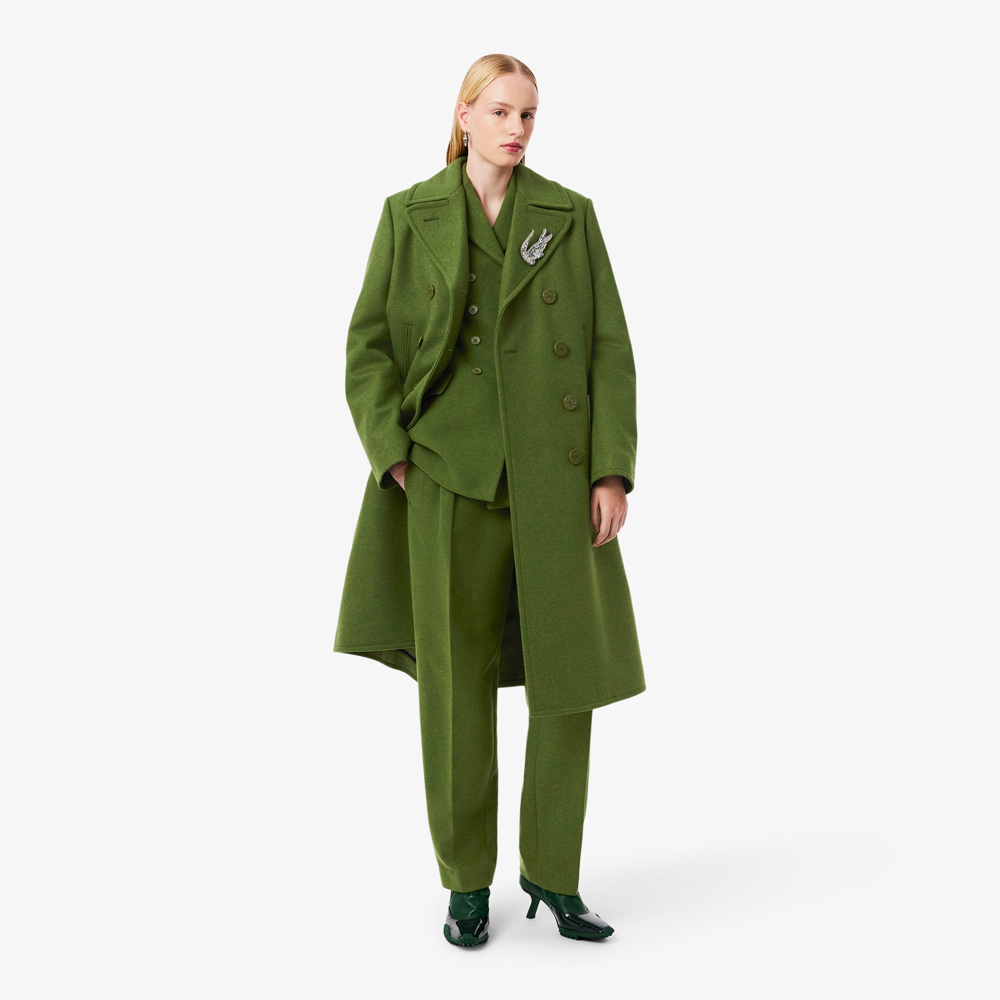 FW25 Fashion Show』スラブウールロングピーコート BF3671 - ラコステ