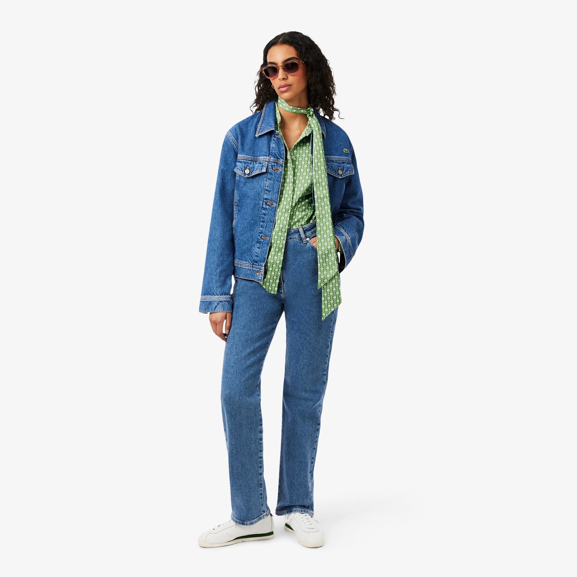 テニスコート柄ボウタイサテンシャツ CF2626 - ラコステ（LACOSTE