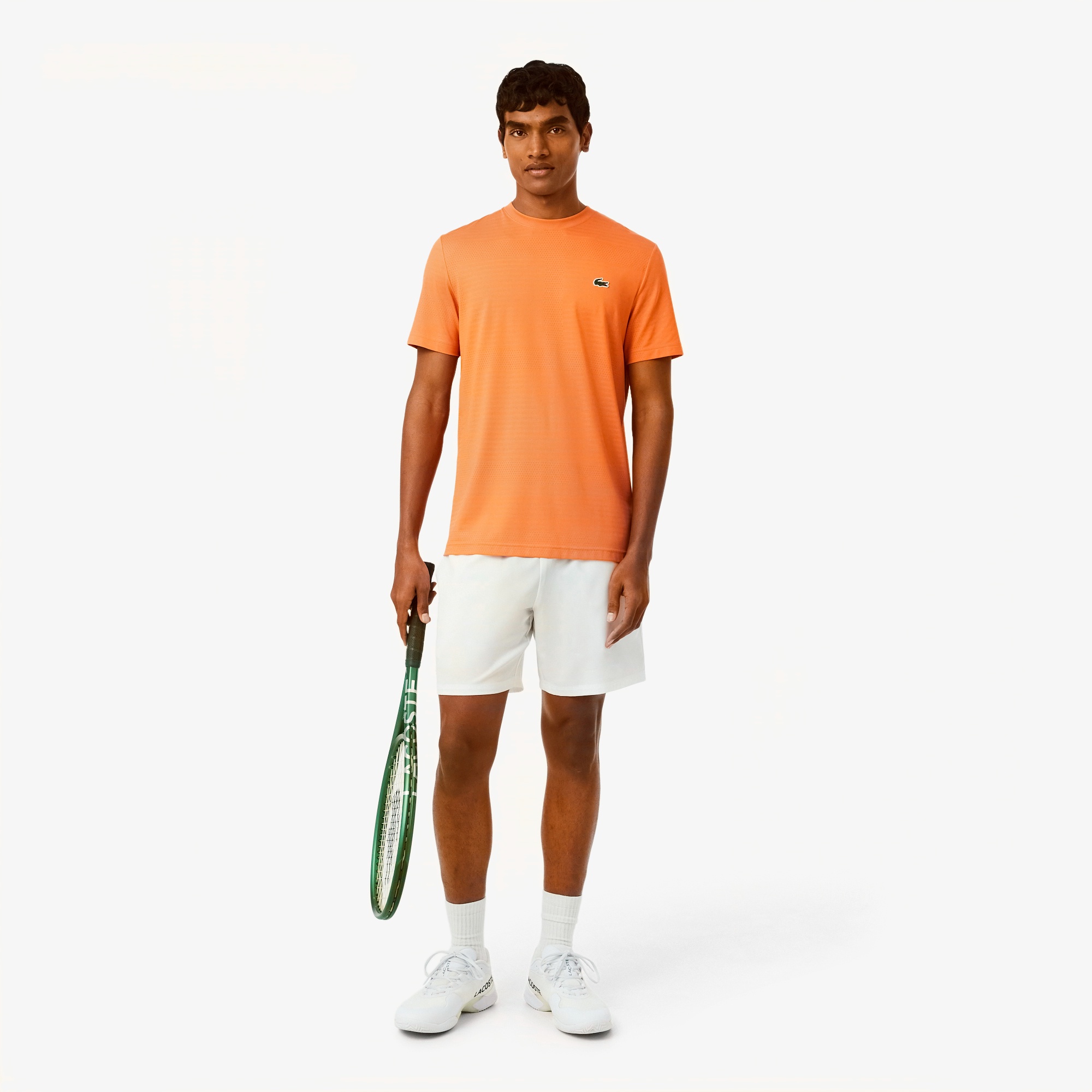 LACOSTE ラコステ　ビッグストライプラグランプルオーバーポロシャツ テニス ウルトラドライコートジャガードTシャツ TH0004 - ラコステ（LACOSTE