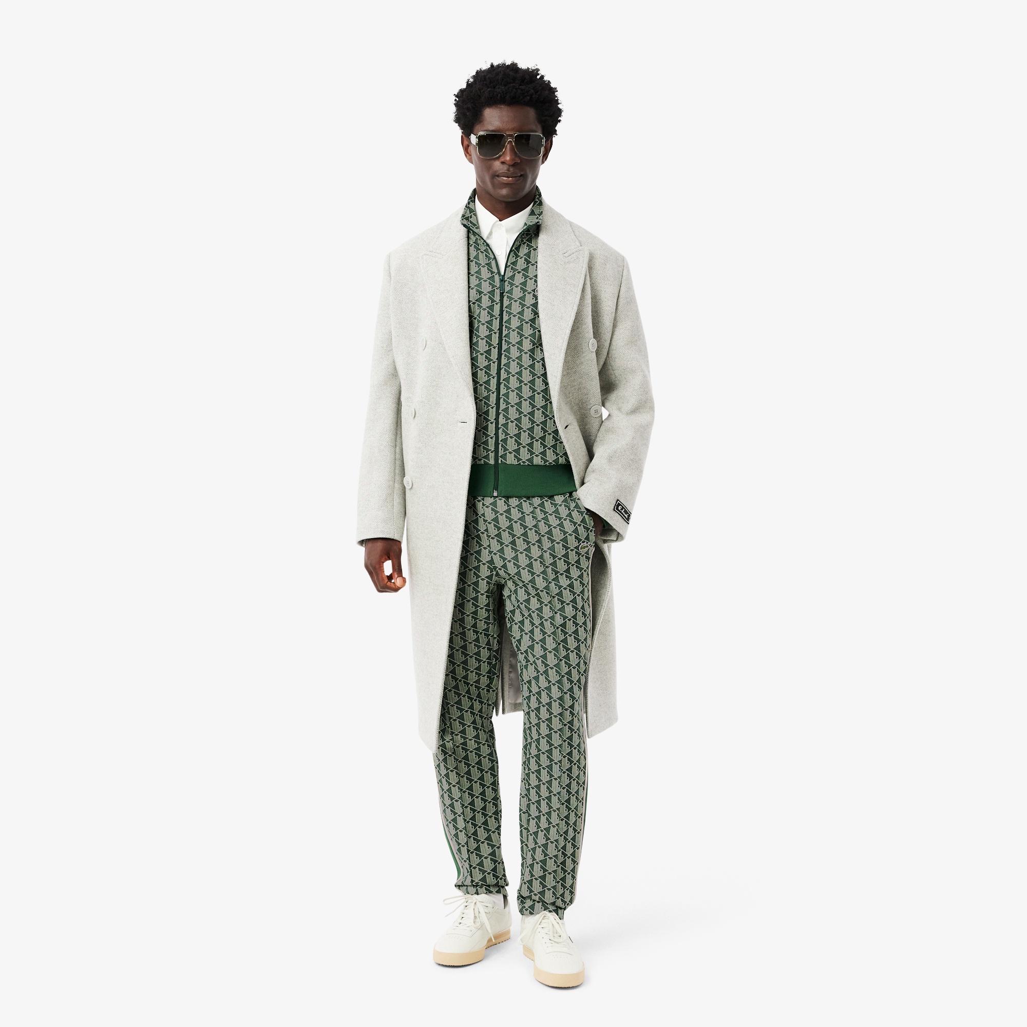 激レア✨ラコステ モノグラムトラックジャケット S 赤 ジャージ サイドライン 中古・古着通販】LACOSTE (ラコステ) モノグラムジャカード